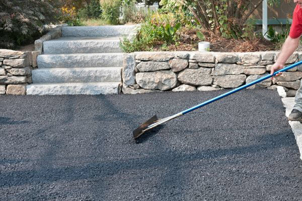 Recently Built Concrete Driveway And Retaining Wall